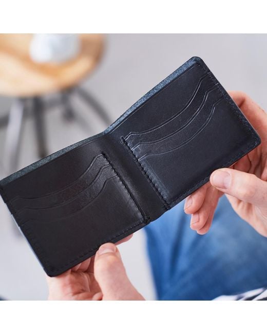 VIDA VIDA Black Luxe Leather Wallet For Cards for men