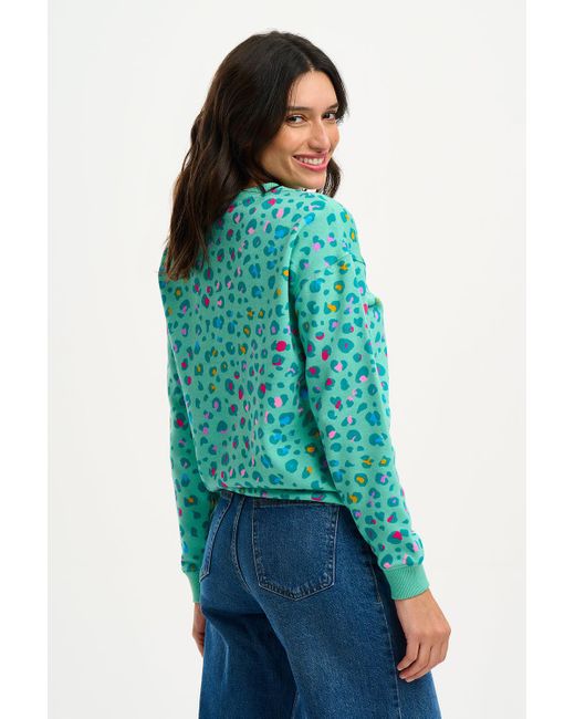 Sugarhill Blue Noah Sweatshirt Mint , Rainbow Leopard