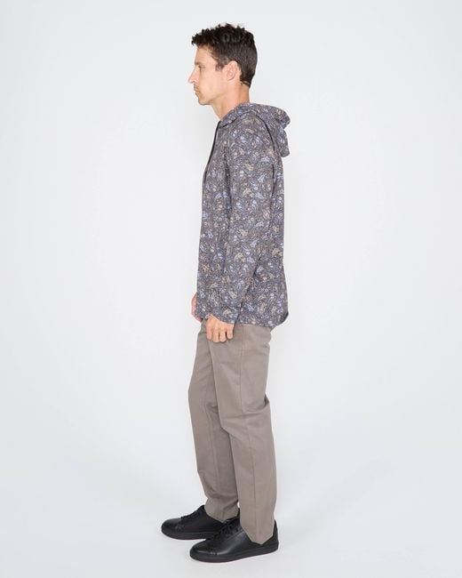 Lords of Harlech Gray Horatio Madrid Paisley Hoodie for men