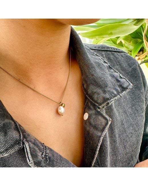 Evie Jewelry Metallic Uptown Pearl Pendant Necklace