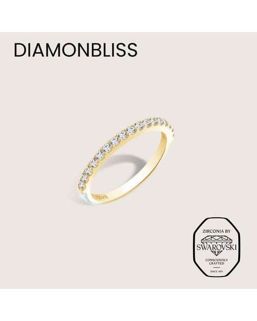 Diamonbliss Metallic Embellished With Swarovski Half Carat Round Cut Half Eternity Ring