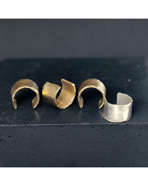 Oolo London Metallic Brutalist Circular Ear Cuff