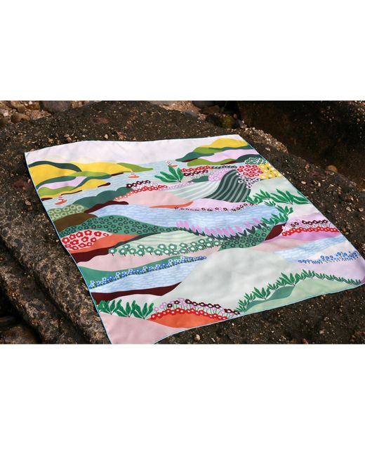Jessie Zhao New York Blue Double Sided Silk Scarf Of Summer