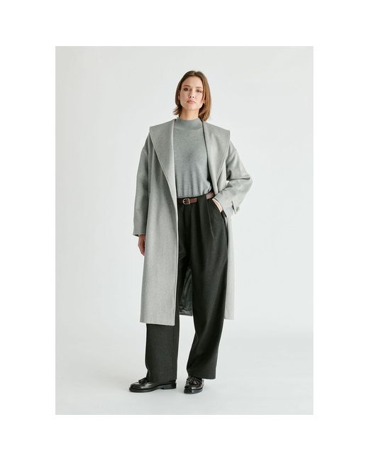 Paisie Black Belted Wide Leg Trousers With Box Pleats