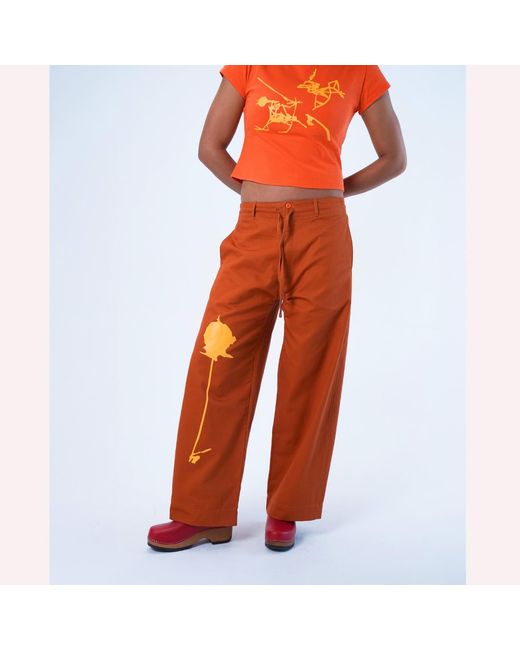 Lilia Munn Orange Organic Cotton Trouser –
