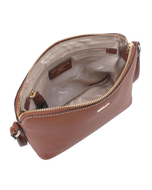Paul Costelloe Brown Lenya Leather Crossbody Bag