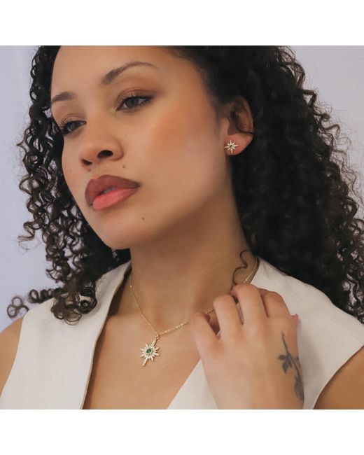 Luna Charles Metallic Heidi North Star Birthstone Necklace Plated May