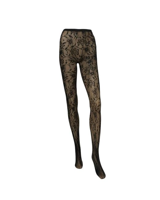 HIGH HEEL JUNGLE by KATHRYN EISMAN Black Venise Lace Fishnet Tights