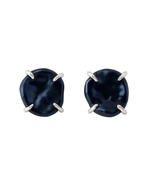 Pearl Code Blue Pearl Stud Earrings