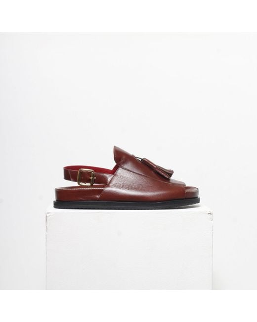 Mafalda Red Rita Tassel Sandals