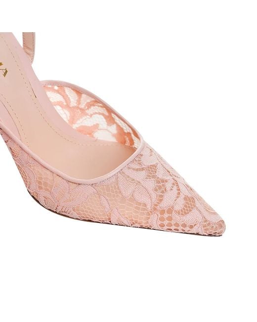 Ginissima Pink Ines Lace Slingbacks