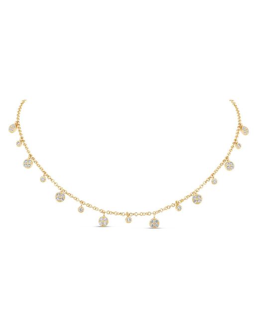 SALLY SKOUFIS Metallic Droplet Necklace With Made Diamonds