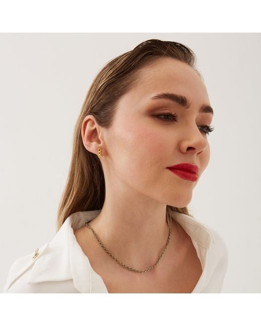 Spero London Metallic Handmade Rope Braided Sterling Beaded Chain Necklace