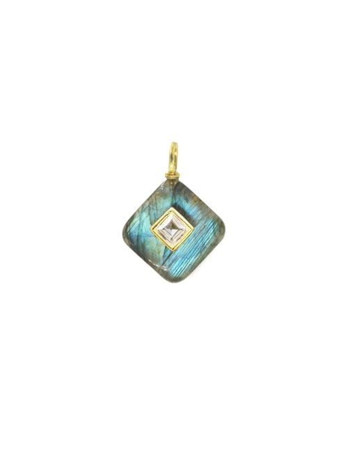 KAMARIA Blue Labradorite Gemstone Pendant With Topaz