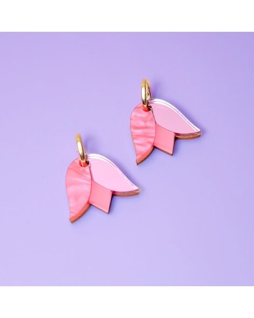 By Chavelli Pink Tulip Earrings
