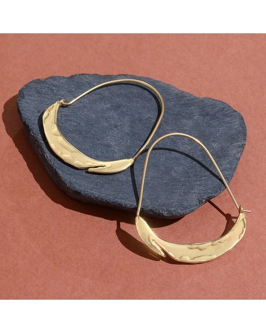 Rare Matters Jewelry Metallic Crescent Hoop Earrings