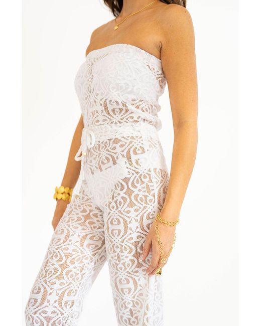 Leyla Maya Ltd White Hattie Bandeau Jumpsuit