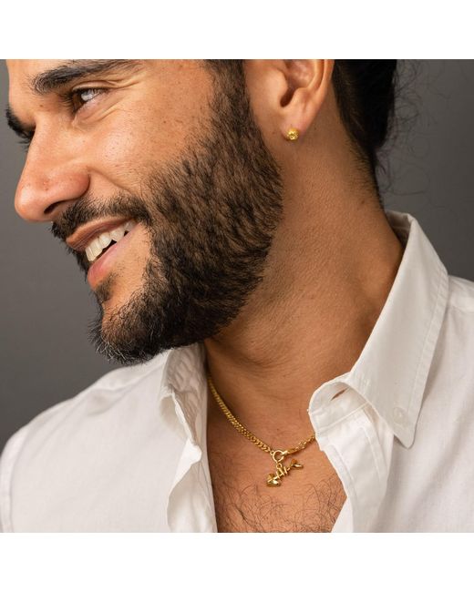 Frenvyrn Metallic Ren 18K Vermeil Yarn Stud Earring Single for men