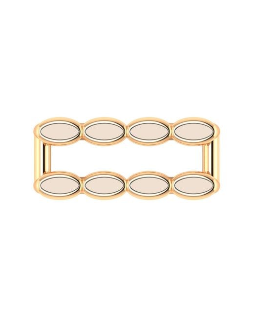 Linda Fiore Metallic Amalei Vermeil Ring With Creme Enamel