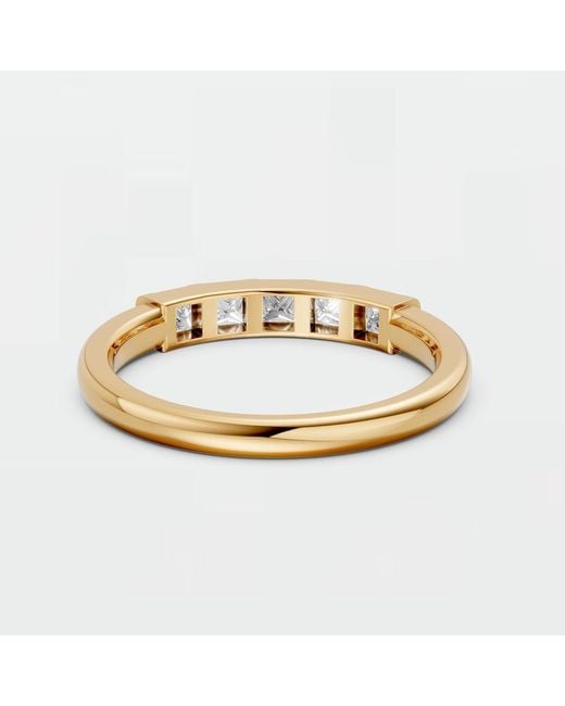 Aya Fine Jewelry Metallic Elegant Princess Cut Lab Grown Diamond Band Ring