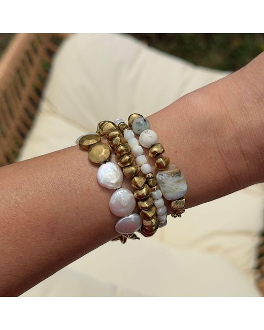 Rachel Nathan Metallic Spice: Brass Stones Bracelet