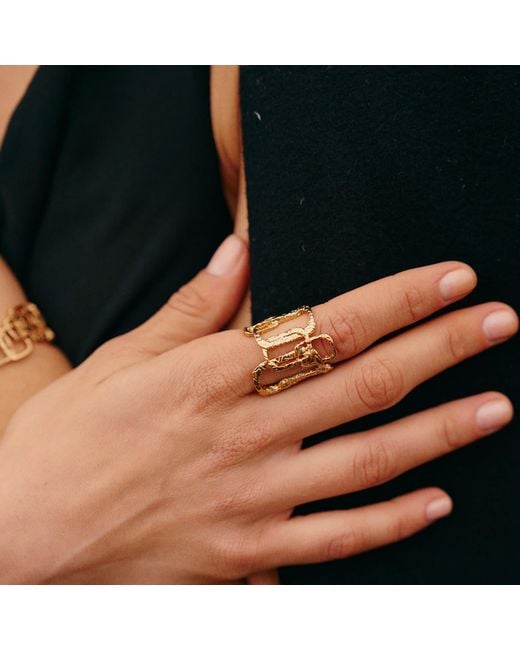 Retro Chic Metallic Roman Arc Golden Ring