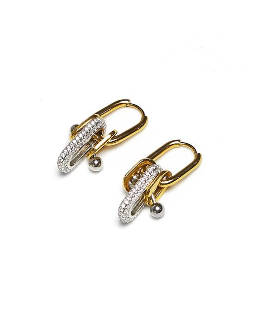 Kirei Metallic Clamp Pavé Hoop Earrings