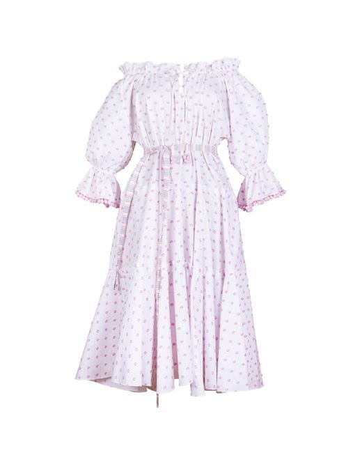 Lisa The Label Purple Pyjama Baby Doll Dress Spot Cotton