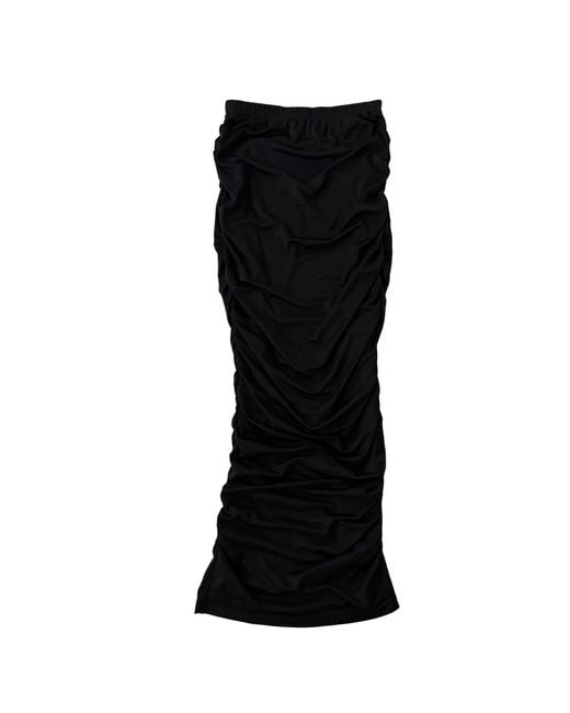 Circular Path Black Ruched Skirt