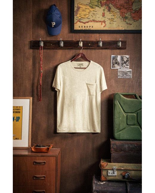&SONS Trading Co Natural Bianco Knitted T-Shirt Raw for men