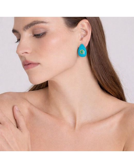 Michael Nash Jewelry Blue Rosamund Resin Pierced Earrings