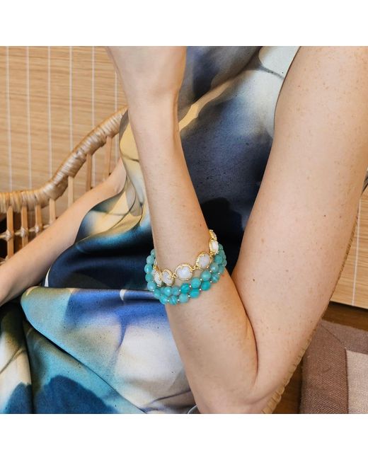 Farra Blue Amazonite With Moonstone Versatile Necklace