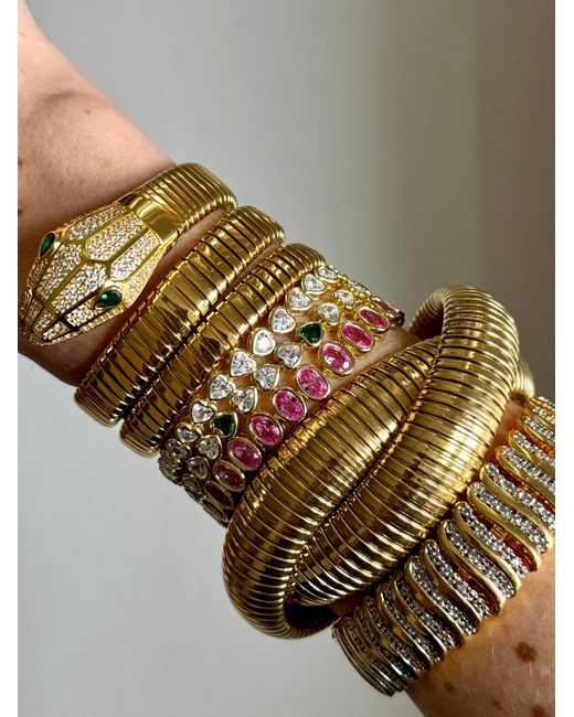 Laura Gray Metallic Double Twist Omega Bracelet