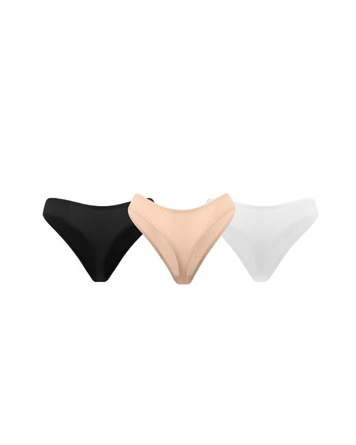 Daily Underwear Brown Neutrals Set Microfiber String Panties