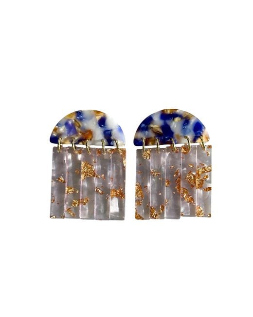 CLOSET REHAB Blue Fringe Earrings
