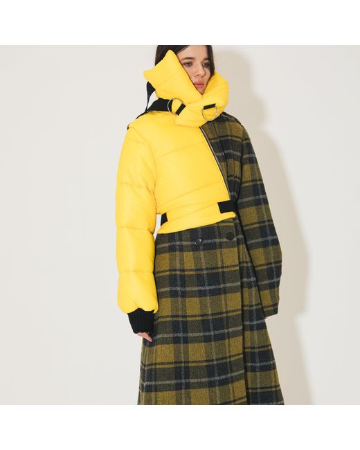 SVETA Milano Yellow Kensington Coat With Overlapped Down Jacket