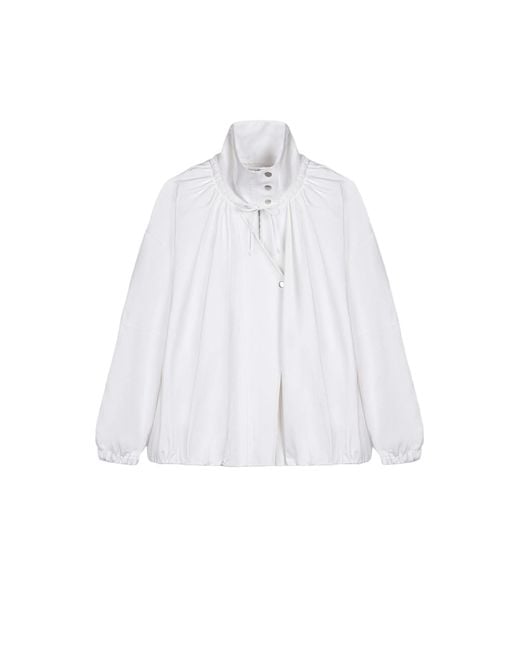 Nocturne White Oversized Zip-Front Jacket