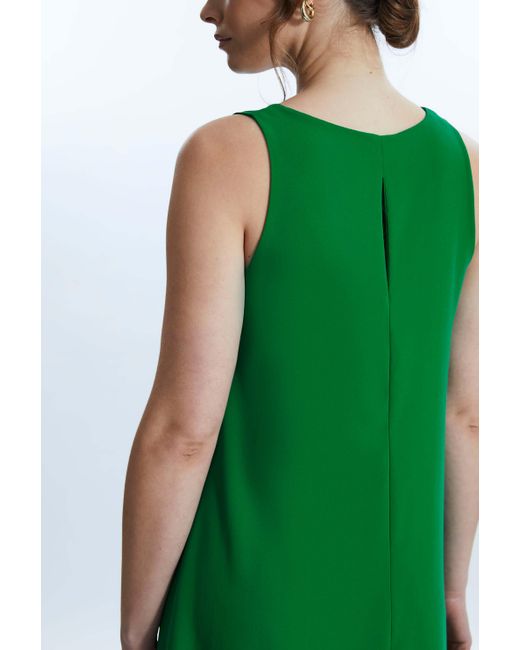 James Lakeland Green Sleeveless Wave Hem Dress