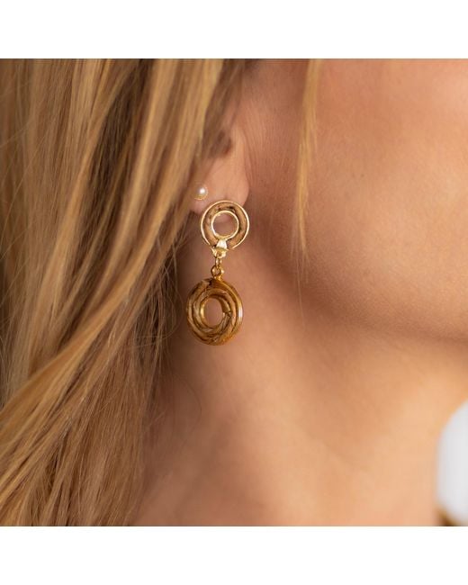 Nart Nature Making Art Metallic The Double Round Banana Fiber Earrings