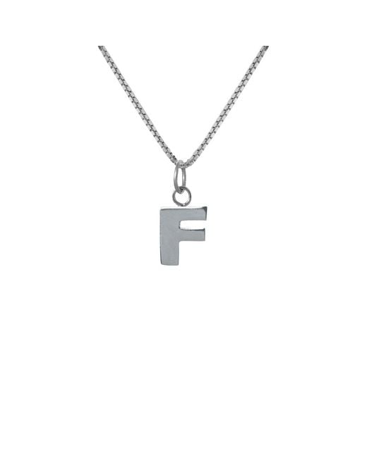 Edge Only Metallic Letter Pendant "F" Initial Necklace Sterling for men