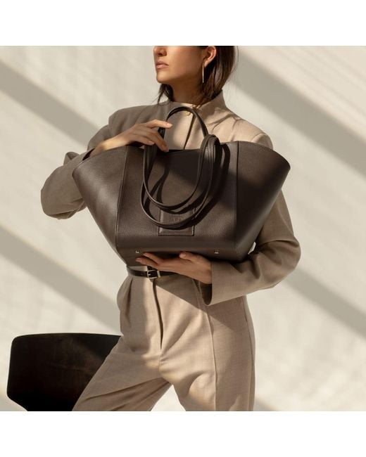 Tarea Studio Brown Ebony Lido Leather Bag