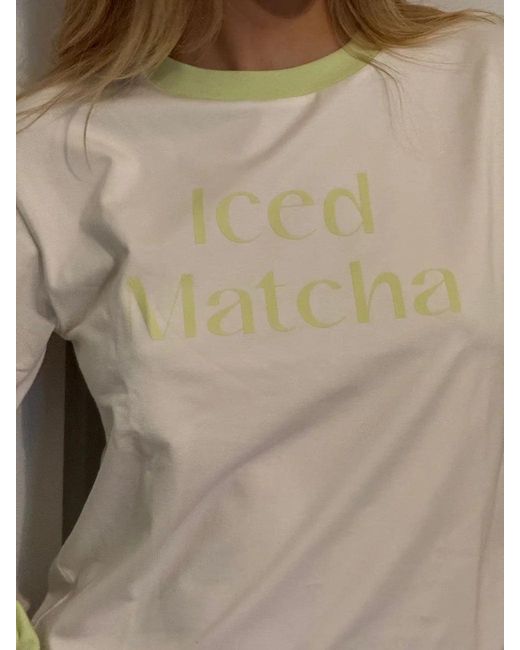 The New Orchard White Vegan T-Shirt Iced Matcha