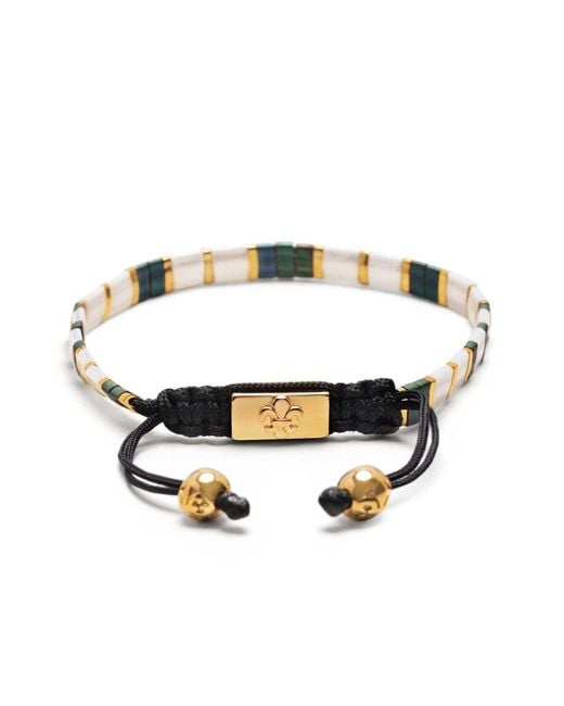 Nialaya Metallic Bracelet With, Patina And Miyuki Tila Beads for men