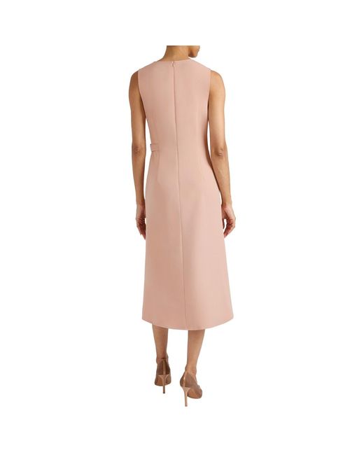 Santorelli Pink Ursa Sleeveless Faux Wrap Dress With Metal Buckle