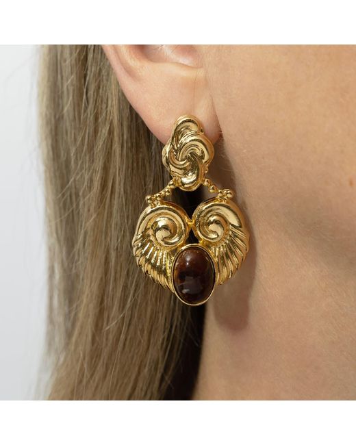 Caramel Vintage Jewellery Metallic Disco Earrings With Accent