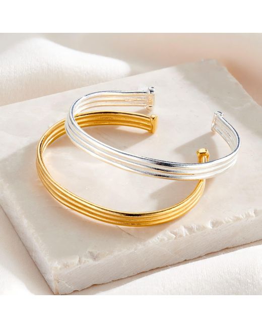 Posh Totty Designs Metallic Column Open Cuff Bangle