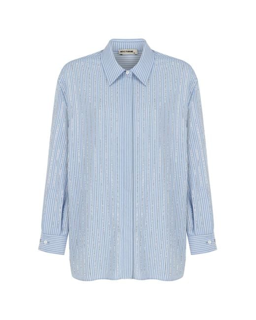 Nocturne Blue Stone Embroidered Shirt