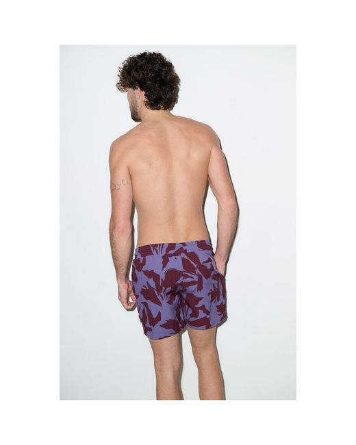 Playaluxe Purple Tulum Volley Swim Trunk Burgundy Lilac for men