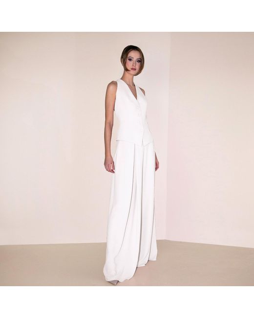 Angelika Jozefczyk White Neutrals Wide-Leg Trousers Hera Ecru