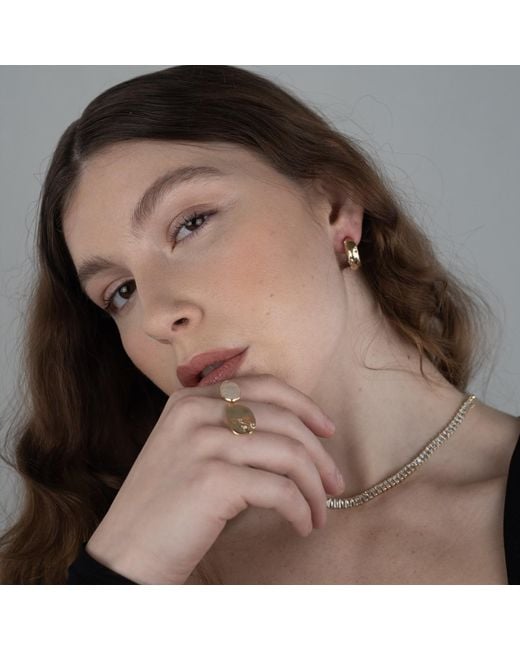 Rare Matters Jewelry Metallic Clear Crystal Stream Necklace